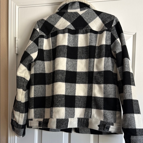Levi's Black and White Plaid Bomber Jacket - Picture 3 of 3
